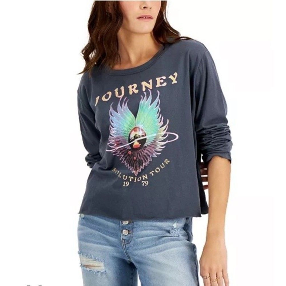 New Grayson Threads Black Juniors Trendy Journey T-Shirt Bright grey M